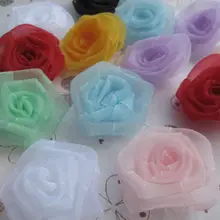Upick 10 шт. органзы цветы розы Аппликации, ремесло свадебные Швейные украшения