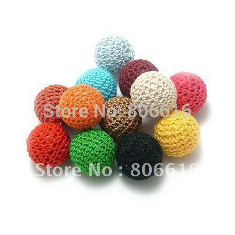 

3# 20MM 50Pcs Colorful Cotton Wire Acrylic Plastic Loose Bead Jewelry Beads Accessory Findings