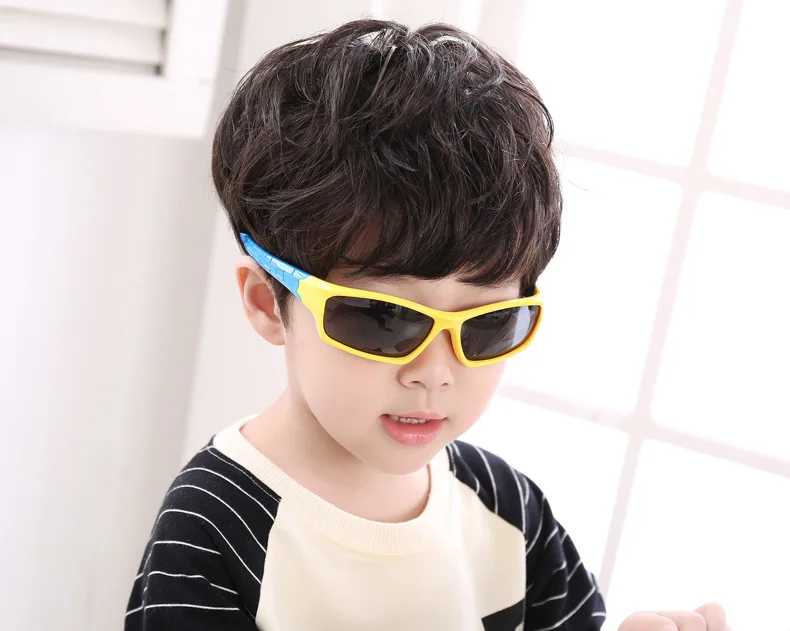 Новые детские солнцезащитные поляризационные очки для детей очки Очки мальчиков силиконовые TR90 гибкая рама очки детские