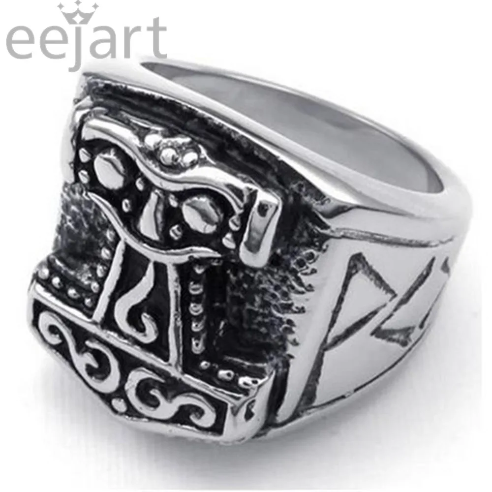 Cool Men's Jewelry Viking Hammer of Thor Ring