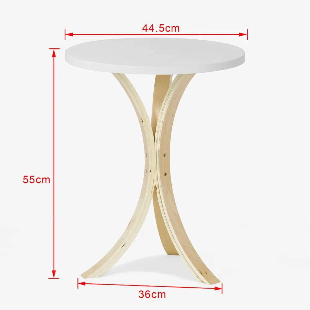 SoBuy FBT29-W, Modern Round Wooden Side Table, Tea Coffee Table, Telephone Table Living Room Furniture