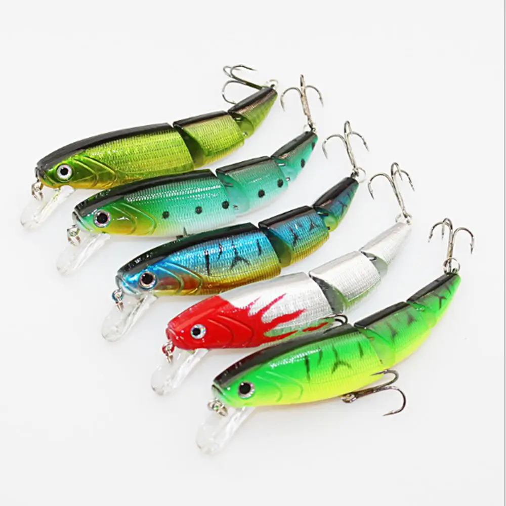 Buy 1Pcs 3 Sections Artificial Swimbait Jointed Minnow Fishing Lures Fish