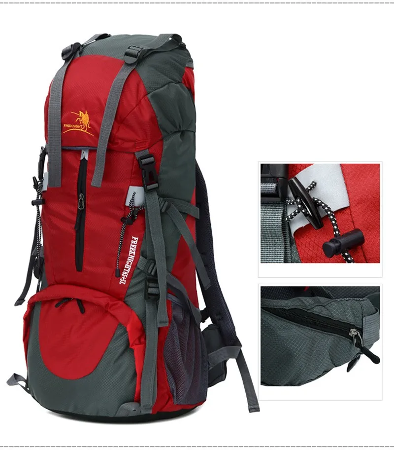 Free Knight Men 65L+5L Large Capacity Outdoor Sport Bags Nylon Waterproof Travel Bag Hiking Backpack Camping Backpacks For Women