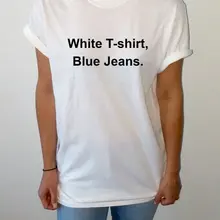 Sugarbaby белый Футболка Синие джинсы футболка унисекс для Для женщин мода футболка Мода тройник милый топ в подарок идеи подростковая одежда футболка