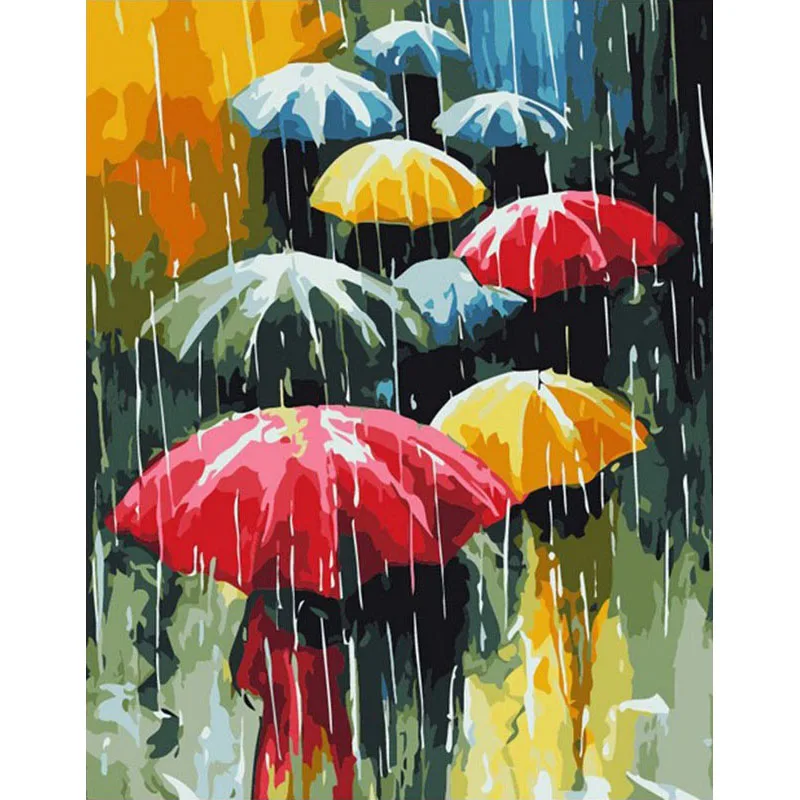 

Colorful Umbrella Hand Made Paint High Quality Canvas Beautiful Painting By Numbers Surprise Gift Great Accomplishment