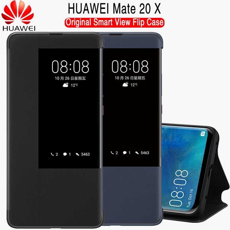 HUAWEI Mate 20 X Case Original Official Huawei Mate 20 X Flip Case Cover Smart View Window Protect Stand Huawei Mate 20X Case