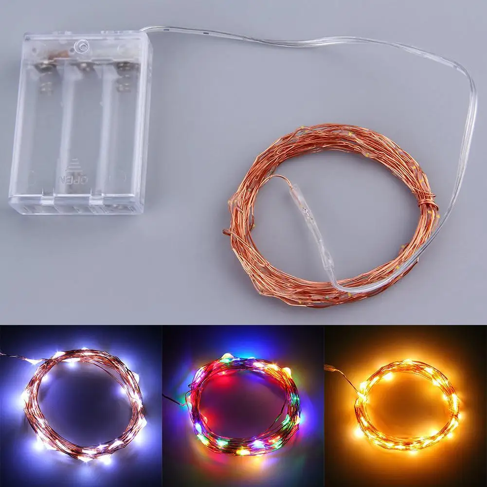 50LED String Fairy Light Battery Box Operated Xmas Lights Party Decor