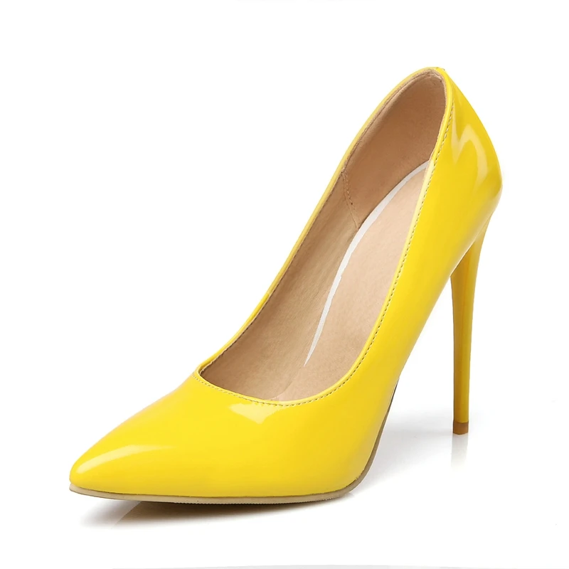 ORCHA LISA/модельные туфли-лодочки на высоком тонком каблуке 12 см вечерние офисные женские туфли-лодочки летние женские туфли с острым носком туфли на шпильке - Цвет: Yellow