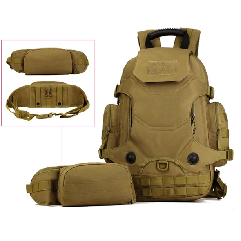 40L 2 Set Travel Bags Tactical Backpack Camping Bag Military Backpacks Hiking Men's Outdoor Sports