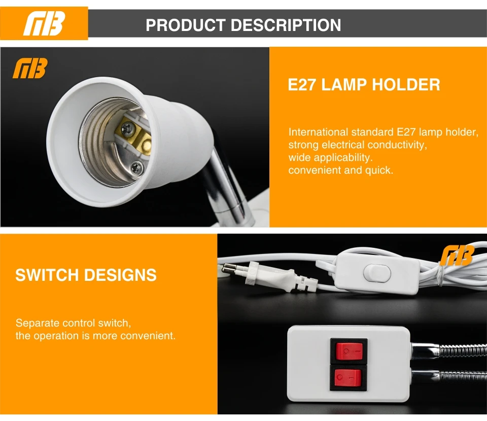 E27 Светодиодный светильник высокой яркости 9 Вт 12 Вт 15 Вт 18 Вт AC 220 В Bombillas EU US штекер держатель лампы энергосберегающий светодиодный светильник Настольная лампа
