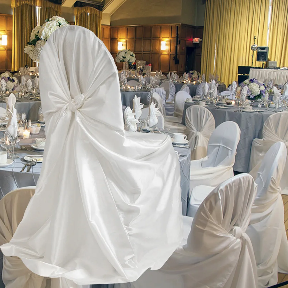 50 шт. сатиновая универсальный чехол для стула для свадьбы самостоятельно бант на стул Обложка для вечерние свадебные сувениры ресторана с высоким качеством
