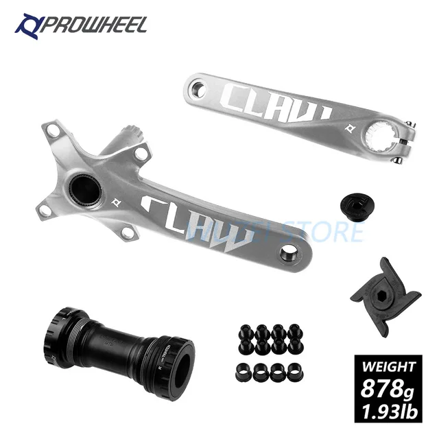 Silver With axis 170 PROWHEEL шатун для горного велосипеда алюминиевый сплав с дном 170 мм 175 мм MTB велосипедный Кривошип с осью 104BCD 1x11Speed запчасти для велосипеда - Цвет: Silver With axis 170