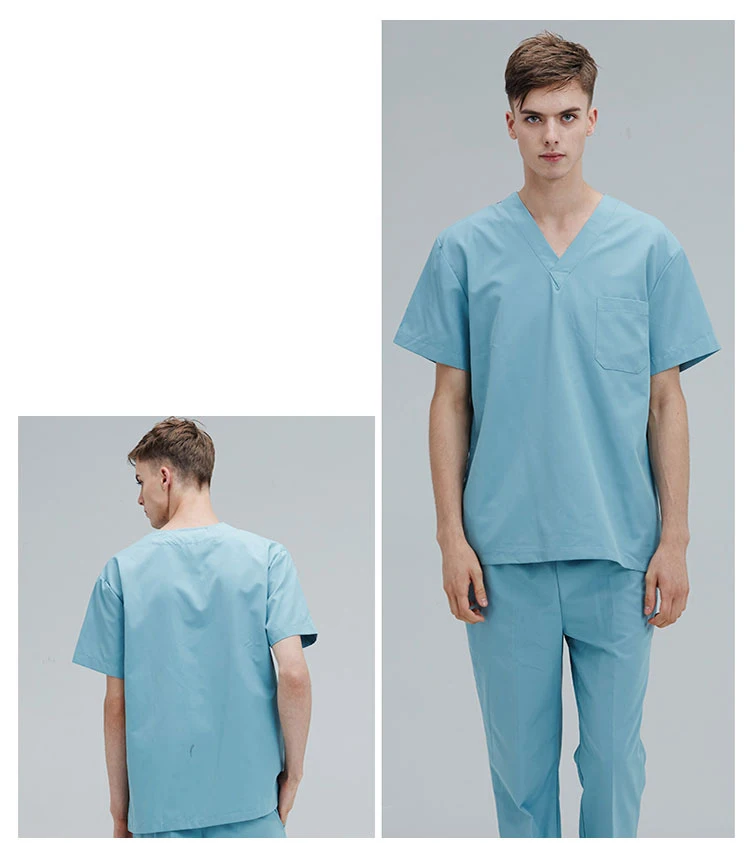 Новый летний хирургический костюм с короткими рукавами для мужчин, для зубной красоты, для орального питомца, для медсестры, с разрезом