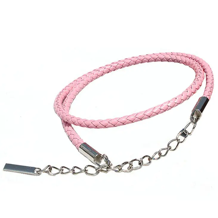 Pink Maikun плетёные ремни женский модный ремни из плетёной кожи пояс цепи с металлической пряжкой крюка для женских джинсов - Цвет: Pink