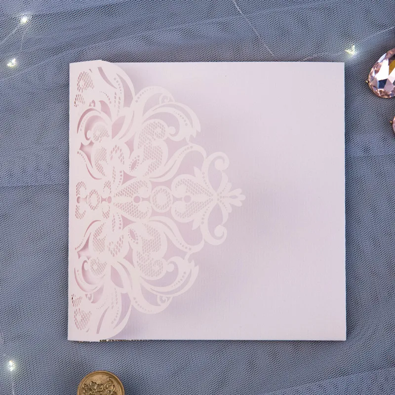 90 шт. светло-розовые свадебные приглашения карты жемчуг станок для лазерной резки бумаги свадебные цветы для приглашения полые поздравительные открытки на свадьбу