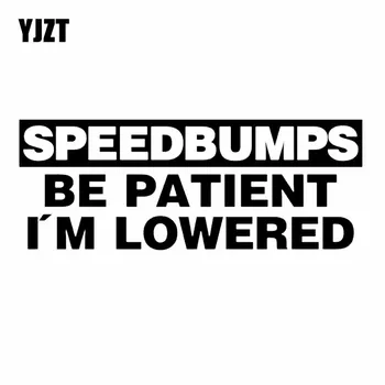 

YJZT 15.5X5.9CM SPEED BUMPA BE PATIENT I'M LOWERED JDM Decal Vinyl Car Sticker Black/Silver C26-0159
