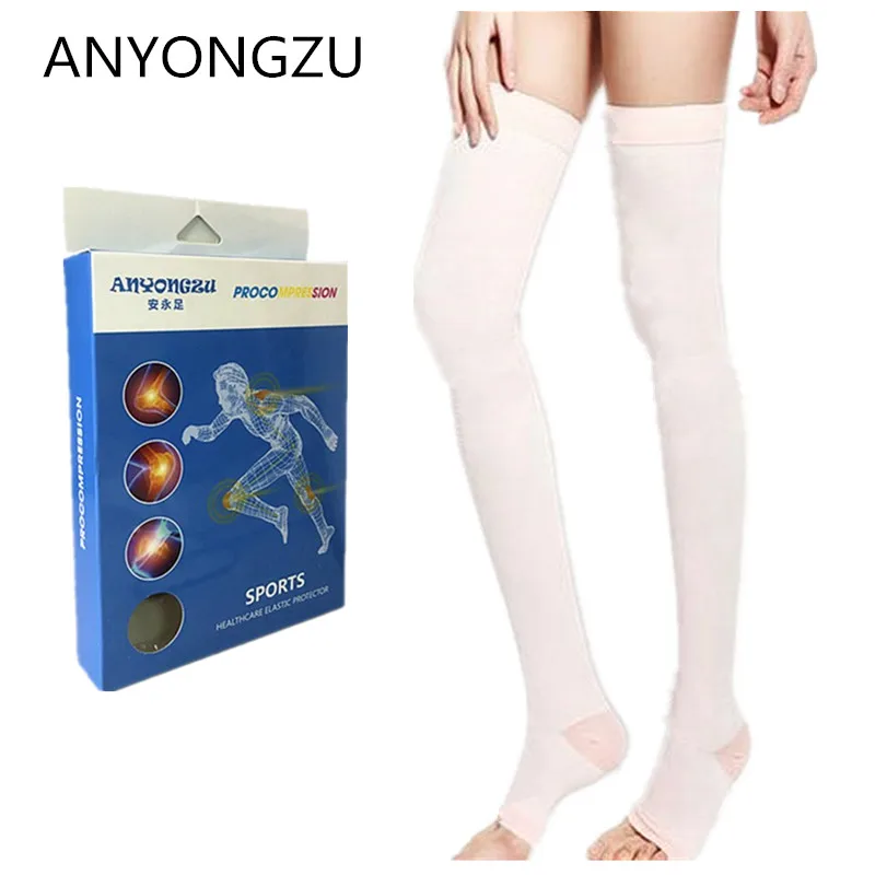 AOO Open-toed High Elastic Medical Night Sleeping Stocking Comfortable Breathable Shaping Compression Knee-high | Женская одежда