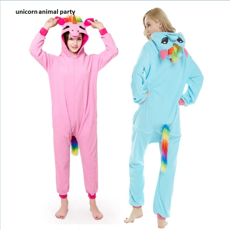 

Kigurumi Adult Pyjamas Unicorn Unisex Cosplay Costume Blue Onesie Lemur Sleepwear Homewear Unisex Pajamas Party Clothing