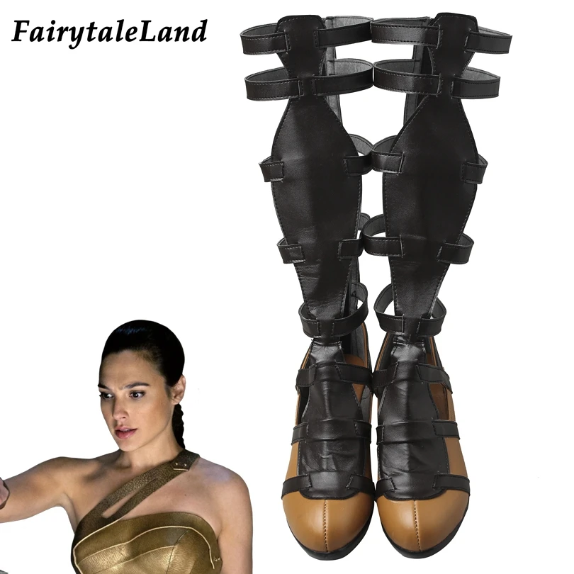

Wonder Woman Boots Superhero movie Cosplay accessories Halloween cosplay shoes Roman Sandals custom made