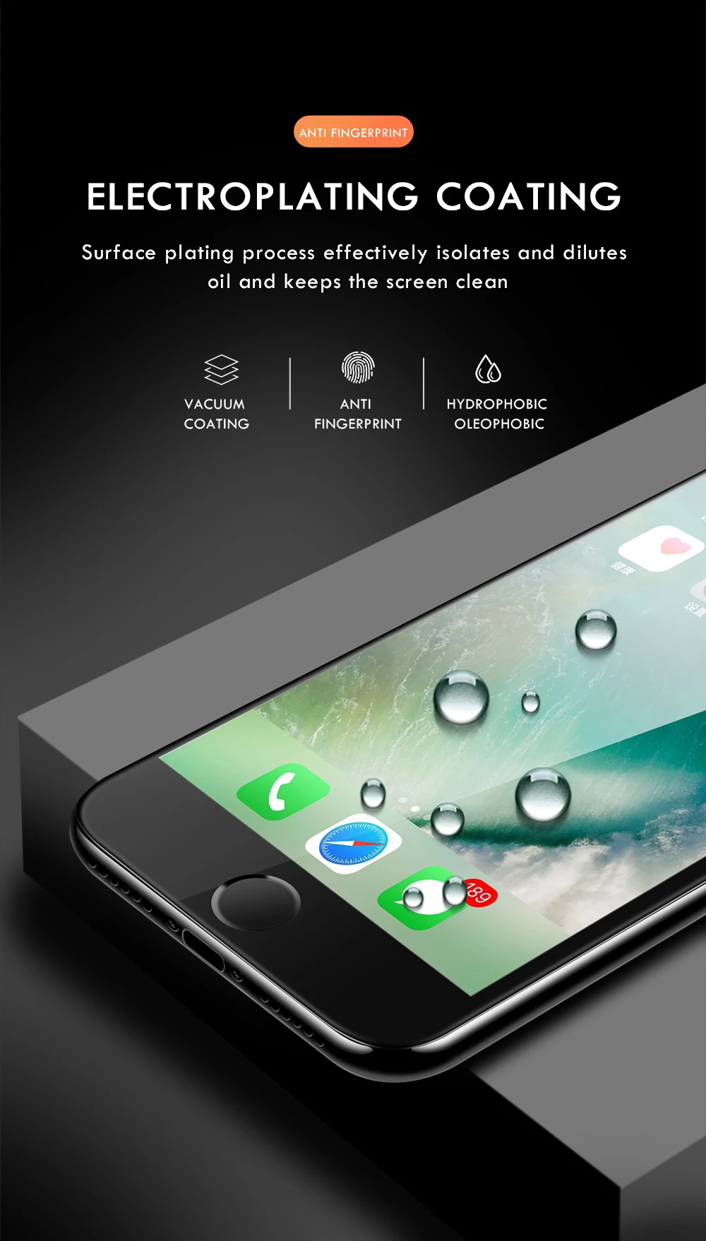 Для iphone 7 Защита экрана 9H улучшенное невидимое закаленное стекло для iphone 8 Plus iphone 7 6 6s x xs Защитная стеклянная пленка