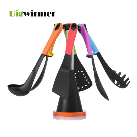Conjunto de Ferramentas Food-grade de Nylon Utensílios de Cozinha Set-resistente ao Calor Bigwinner Sets Cozinhar Não-vara Cozinha Conjunto Utensílio 6 Pçs –