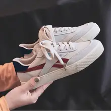 Женская парусиновая обувь; коллекция года; сезон весна-осень; повседневная обувь на шнуровке; Женская Удобная обувь; Модные женские кроссовки; SA66