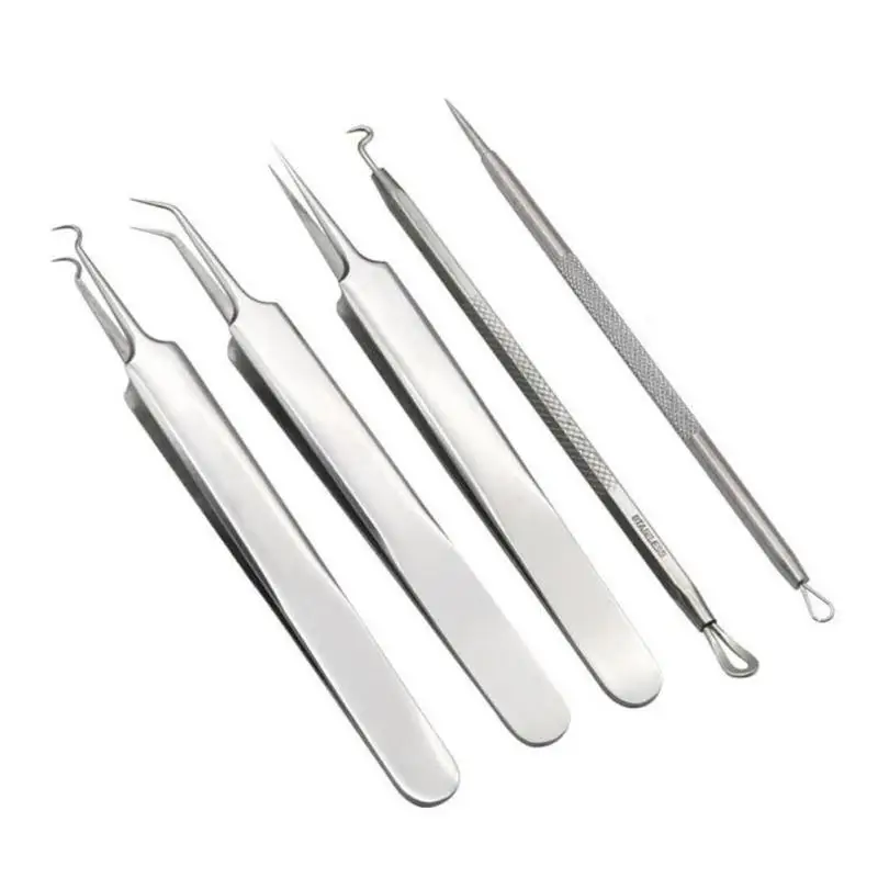 5pcs/box Acne Needle Tweezers Acne Needle Pimple Tweezers Comedone Acne