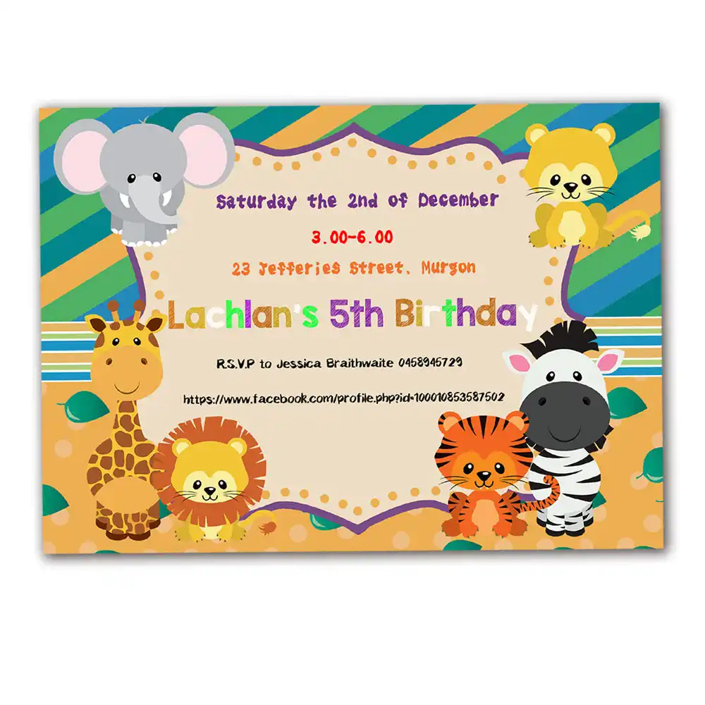 20pcs safari animals theme invitations card birthday party supplies birthday party decorations kids event birthday invitation invitation of birthday party