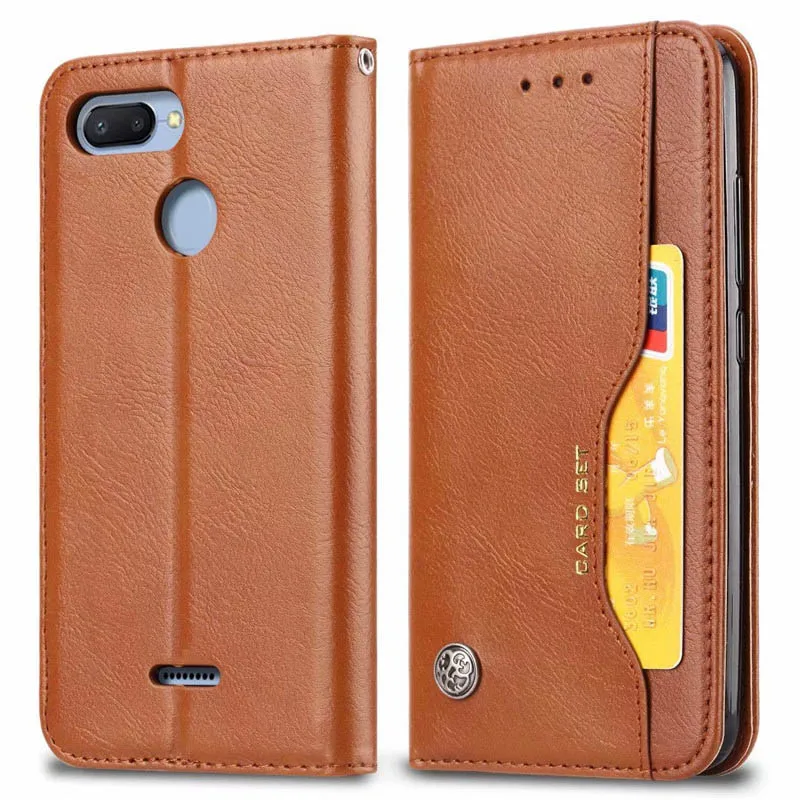 

High Quality Wallet Credit Card Slot Flip Cover Leather Case For Xiaomi Redmi 6 6A Anti-knock Phone Protective Cases