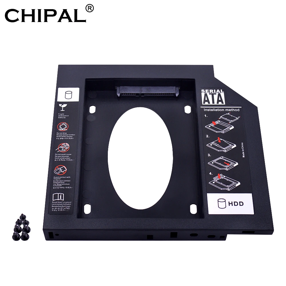 CHIPAL Универсальный секундный 2nd HDD Caddy 9 5 мм SATA 3 0 для 2 дюйма 'SSD корпус жесткого