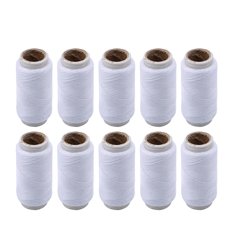 10pcs/ Pack White Polyester Sewing Thread Strong And Durable Sewing