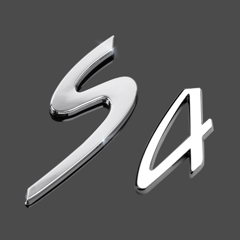 

S 4 Emblem Letters Sticker For Porsche Panamera Cayman Cayenne Macan 911 718 918 Boxster Rear Trunk Badge Logo Decal Car Styling