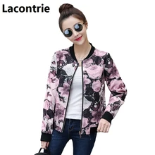 Новые осенне-весенние Для женщин Основные куртки модные топы с цветочным принтом Повседневная укороченная куртка пальто Femme куртка Slim Пальто N030