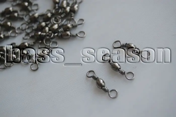 

200 Pcs BARREL SWIVEL CONNECTOR SOLID RINGS 8# 36lb Free Shipping