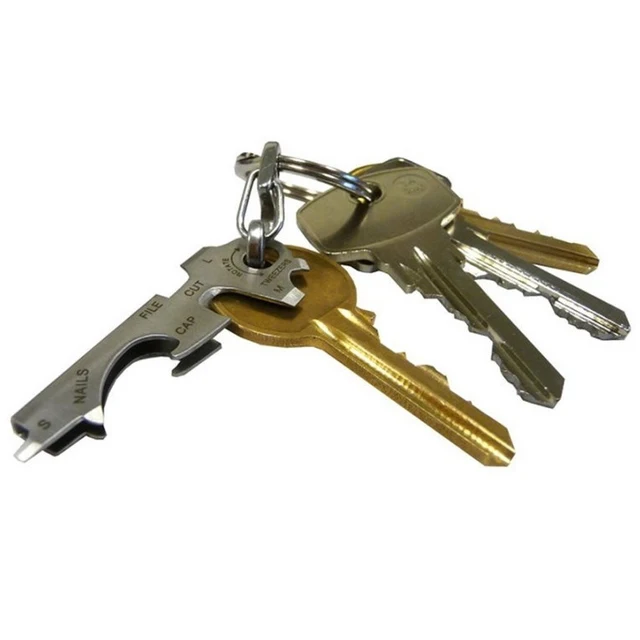 8 in 1 Camping Equipment Multitools EDC stainless steel Pocket multi-function pocket tool keychain Outdoor survival gear