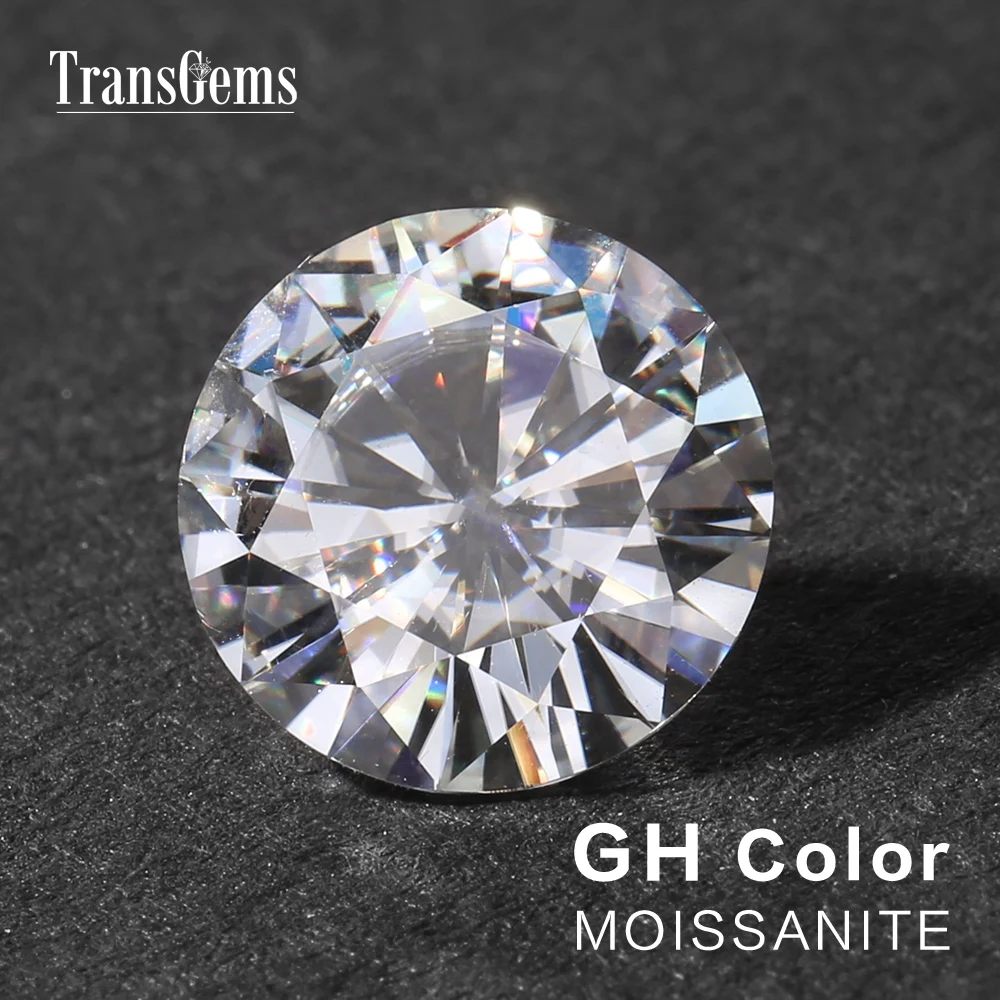 

TransGems 10mm 4 Carat GH Color Certified Lab Grown Moissanite Diamond Loose Bead Test Positive As Real Diamond Gemstone