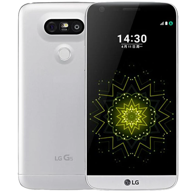 Разблокированный LG G5 четырехъядерный мобильный телефон 4 Гб ОЗУ 32 Гб ПЗУ дисплей 5," QHD ips 16MP отпечаток пальца FDD LTE смартфон - Цвет: Серебристый