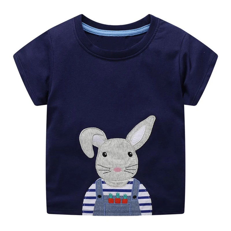 

2019 Summer Boys Easter Shirt Children Boy Cotton Short Sleeve Bunny Print Tops Tee Shirts Toddler Boy Applique T shirts 2-7Yrs