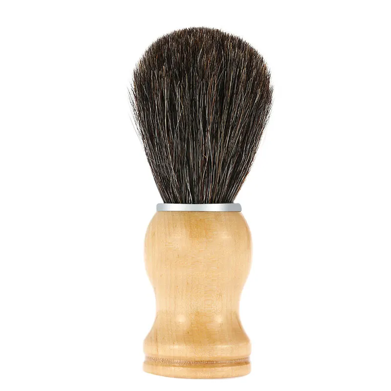 Professional Pure Badger Shaving Wooden Brush Handle Mustache Cleansing