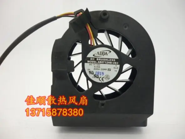 Nuovo Originale Adda Ab0712Hb-Ub3 12V 0.30A 3 Fili Doppia Palla Notebook Cpu Fan