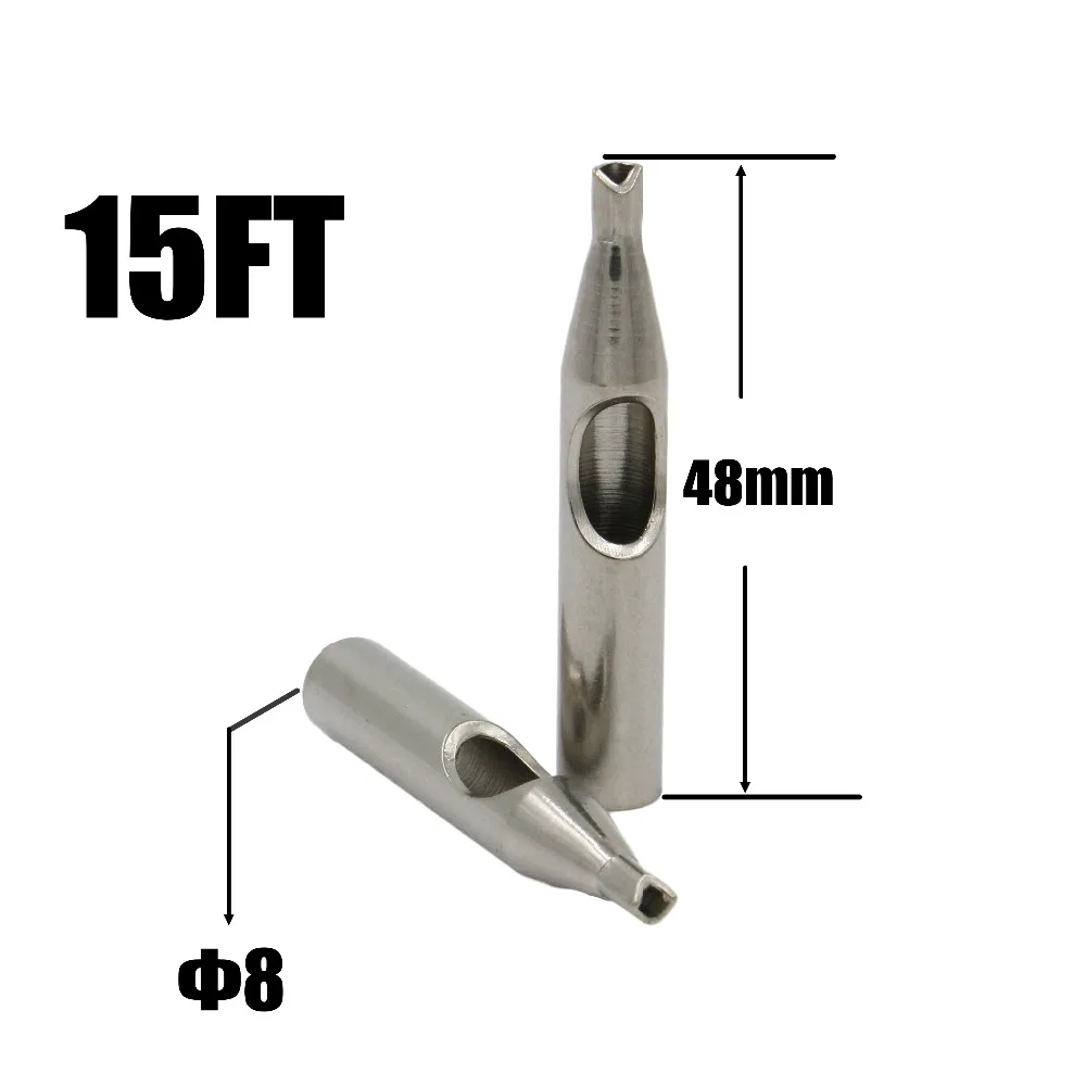 High Quality 5PCS 15F Tattoo Tips 304L Stainless Steel Tattoo Nozzle