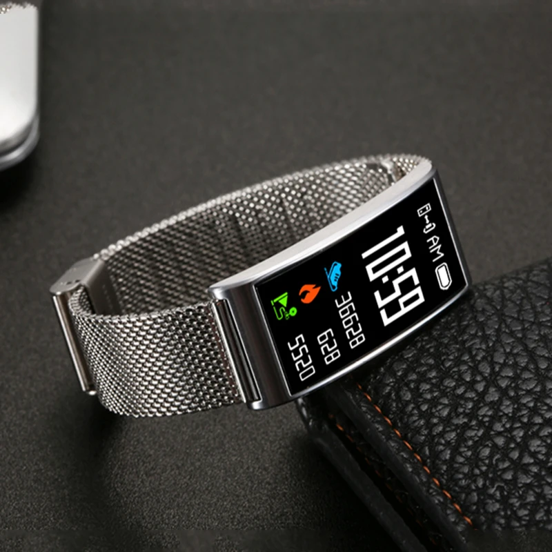 

IP68 Waterproof Smart Bracelet Full Metal Heart Rate Smart Band Sports Step Counter Bluetooth Wristband for Apple Samsung Huawei