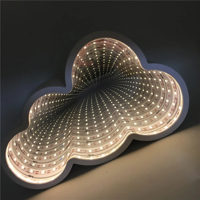 3d Aa Miroir Veilleuse Infinity Tunnel Batterie Leedome Led Lampe lF1KJcT