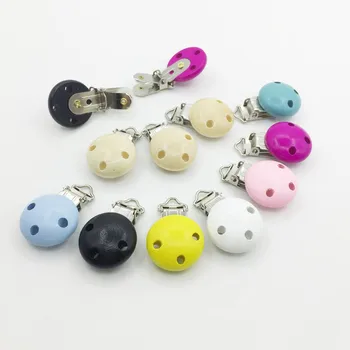 

10pc/lot Wood Natural Baby Pacifier Clip Charm Antique Silver Tone Wood charm Baby charm clip