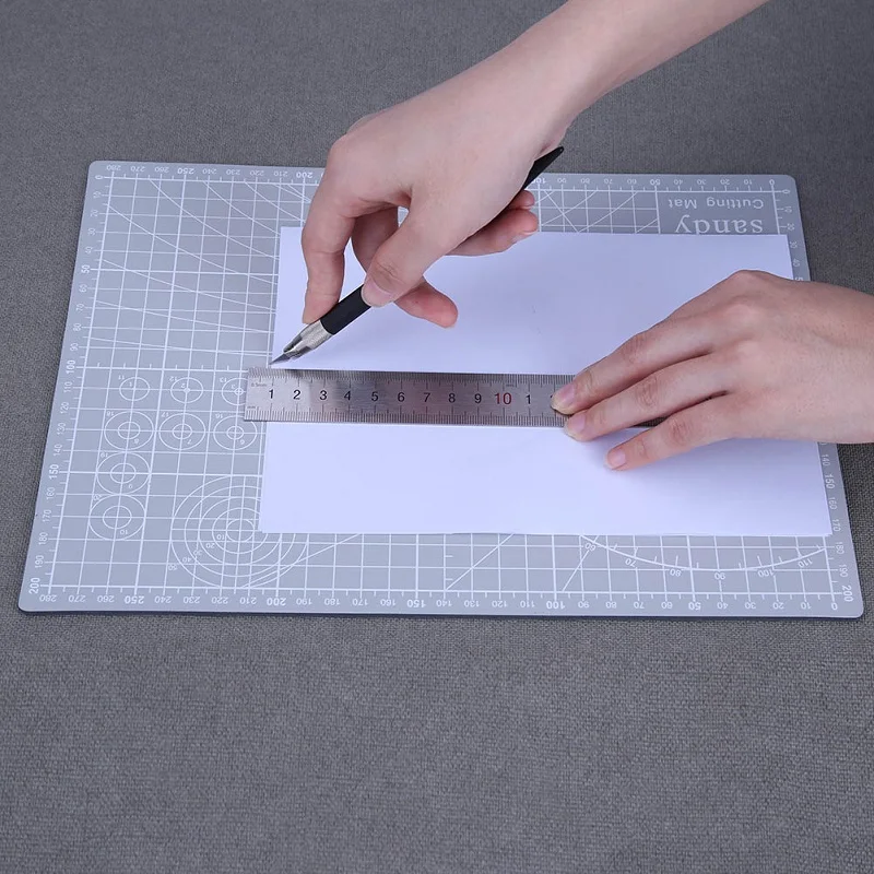 

A4 PVC Cutting Mat Self Healing Fabric Leather Paper Craft DIY Tools Self-Healing Double-Sided Healing Cutting Board Grey