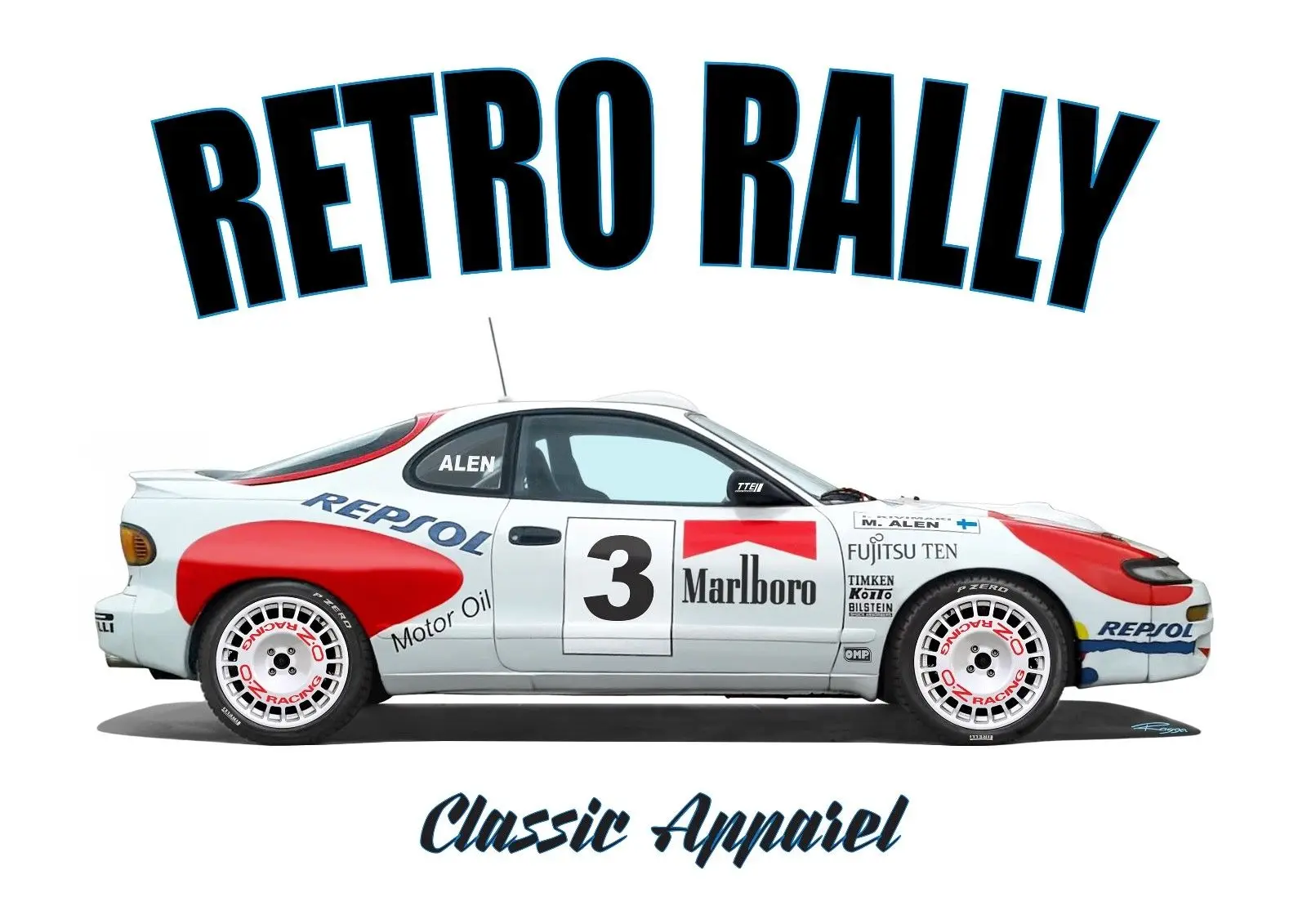 

TOYOTA CELICA GT4 ST185. RETRO RALLY. JAPANESE CLASSIC CAR. MARKKU ALEN . WRC.