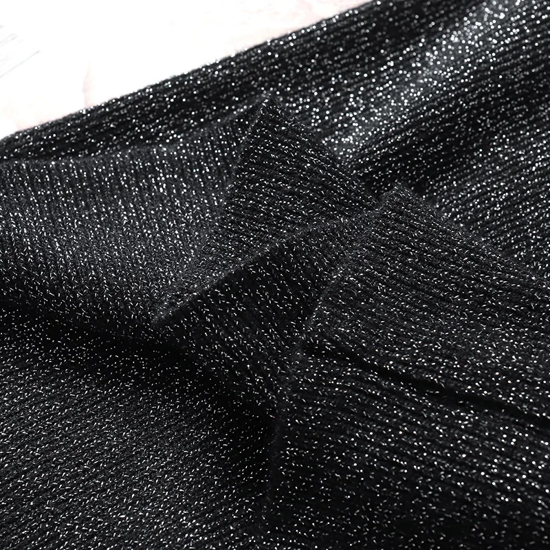 New 2019 Round Neck Warm Sweater Female Long Sleevesweater Female Knit Bright Line Sexy Slim Bottoming Shirt