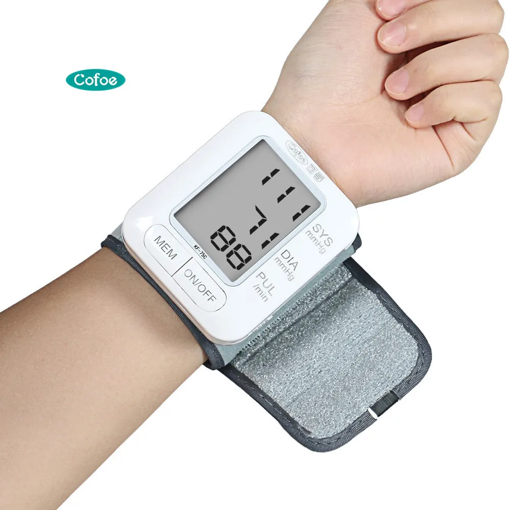 

Cofoe Wrist Blood Pressure Monitor Gauge Digital Automatic Tonometer Sphygmomanometer Measuring Pulse Meter Pulsometer