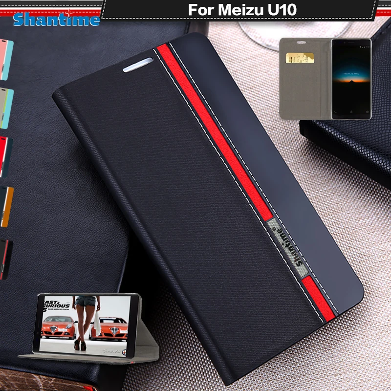 

Book Case Cover For Meizu U10 Luxury PU Leather Wallet Flip Case For Meizu Meilan U10 Silicon Soft Back Cover