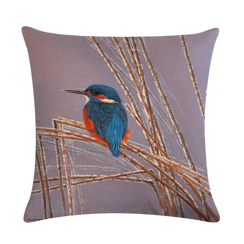 Чехлы для подушек 45*45 см kingfisher Birds, подушки с узором, декоративные наволочки для дома, дивана, офисного стула, декор ZY301